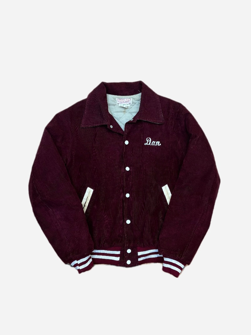 Wine Textured College Jacket