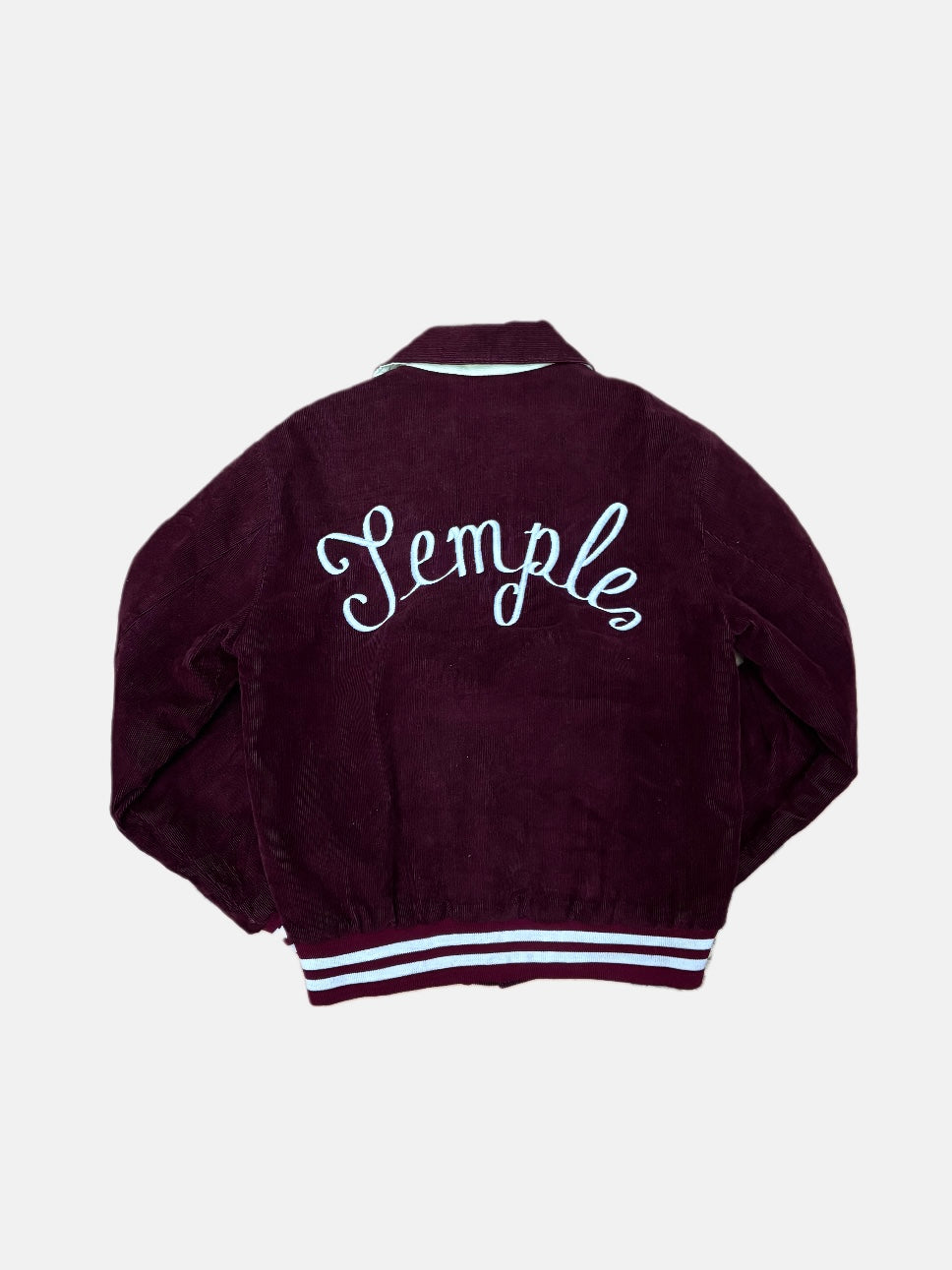 Wine Textured College Jacket